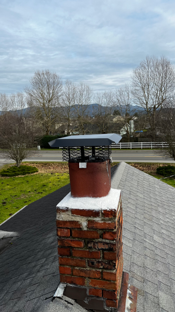 Chimney cap on red brick chimney in san Francisco